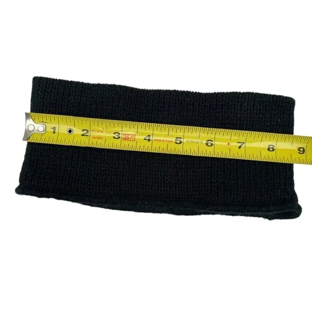Vintage Knit Reversible Headband Blue Red and White Unisex Ski Snowboarding Snow